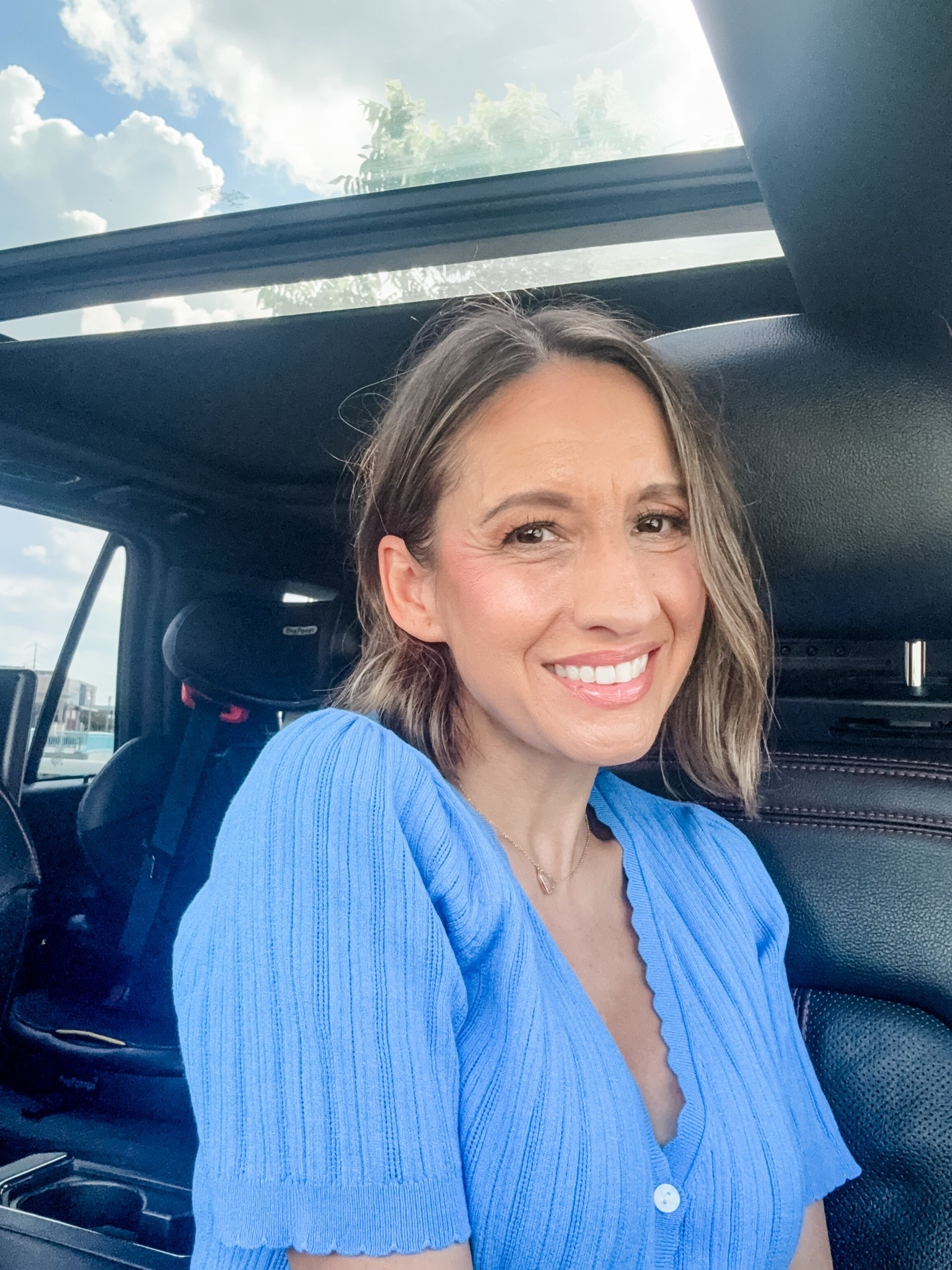 Light blue blouse and Kendra Scott necklace. Top runs true to size. 
Love the fit of it. 
Petite style 
Petite outfit 
Casual style 
Summer style

#LTKPetite #LTKOver40 #LTKSeasonal