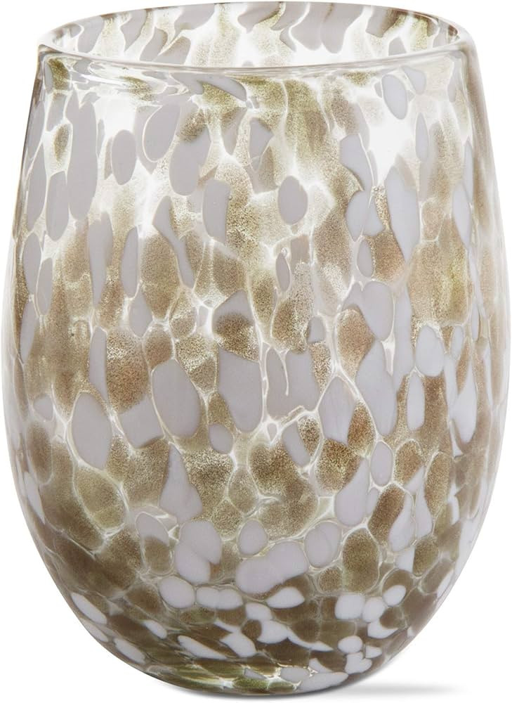 tag 16 oz. Confetti Glass Stemless Wine Drinkware Gold Dishwasher Safe Beverage Glassware Dinner ... | Amazon (US)
