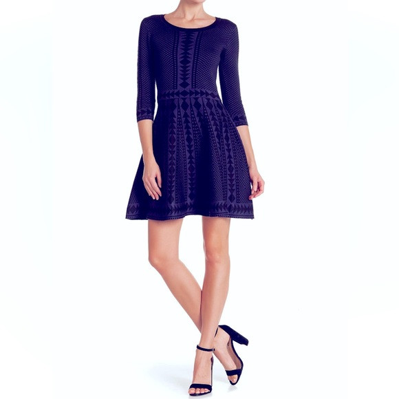 Nina Leonard Geometric Print Sweater Dress | Poshmark