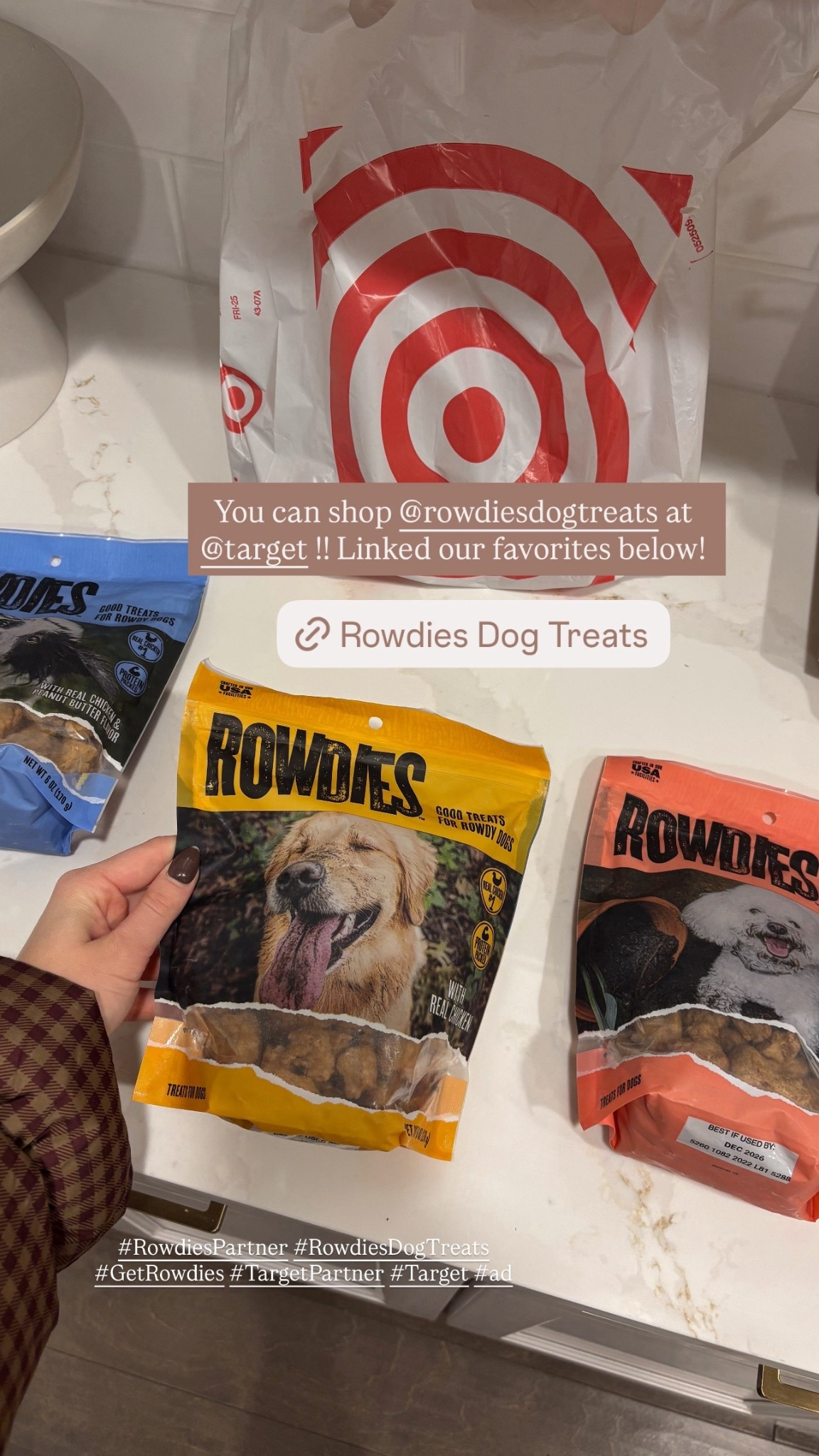 #ad If your dog lives in their Rowdy era too, you need @rowdiesdogtreats 🤍🐶 Rowdies are NEW at Target! They are soft, protein packed, and made with real chicken and real beef! Shop them below and @target 🫶🏼 #RowdiesPartner #RowdiesDogTreats #GetRowdies #TargetPartner #Target 