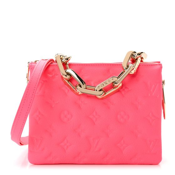 Calfskin Embossed Monogram Coussin BB Rose Fluo | FASHIONPHILE (US)