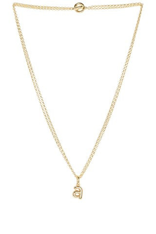 Roxanne Assoulin The Puffy Initial Necklace in Metallic Gold | FWRD 