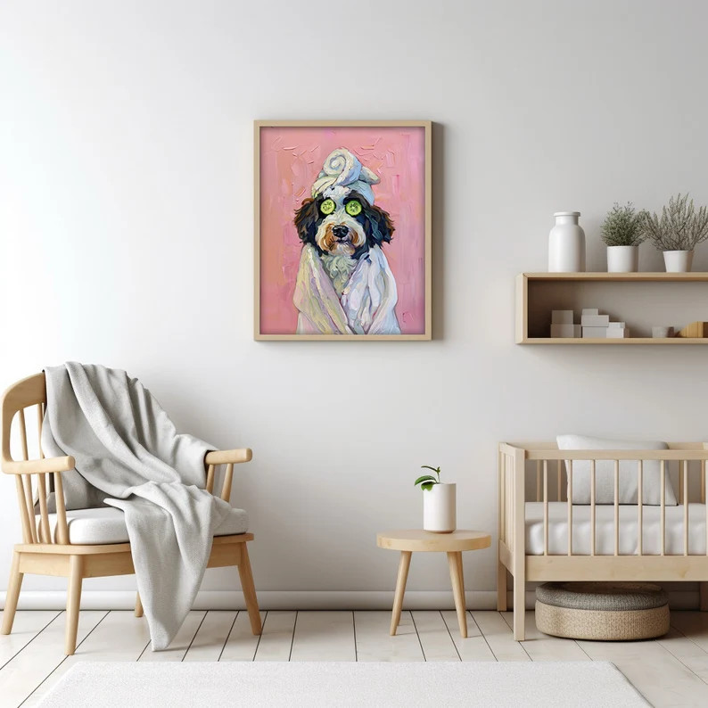 Bernedoodle Dog Spa Art Print: Groomer Gift, Dog Wall Decor (digital File, Canvas, Poster) - Etsy | Etsy (US)