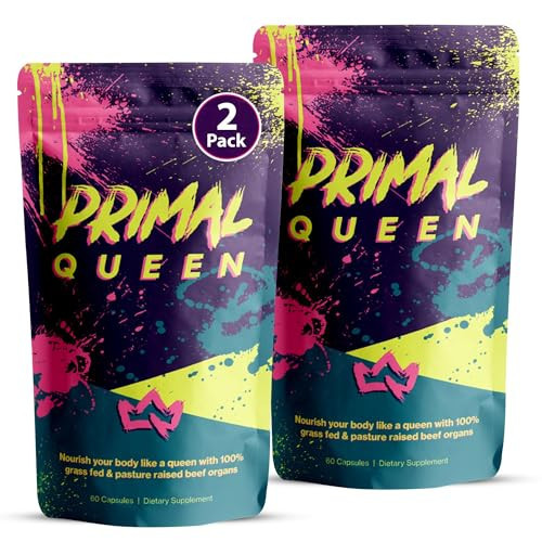 Primal Queen Female-Optimized Beef Organ Superfood Supplement – Grass-Fed, Pasture-Raised Beef Liver, Kidney, Heart, & More – Hormone Balance & Energy for Women – Pack of 2 | Amazon (US)
