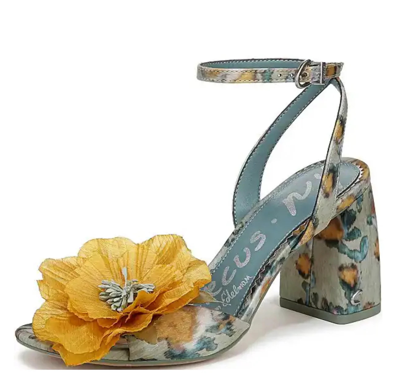 Circus NY by Sam Edelman Aria Flower Satin Ankle Strap Dress Sandals | Refinery