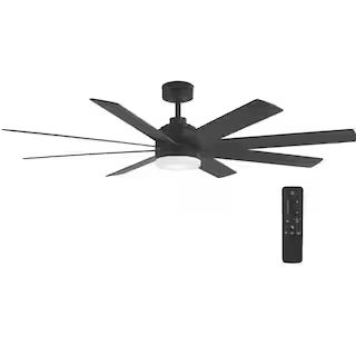 This item: Celene 62 in. LED Indoor/Outdoor Matte Black Ceiling Fan with Light and Remote Control... | The Home Depot