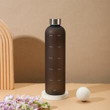 1pc Black Water Bottle, Modern PC Water Bottle With Time Marker For Indoor And Outdoor | SHEIN