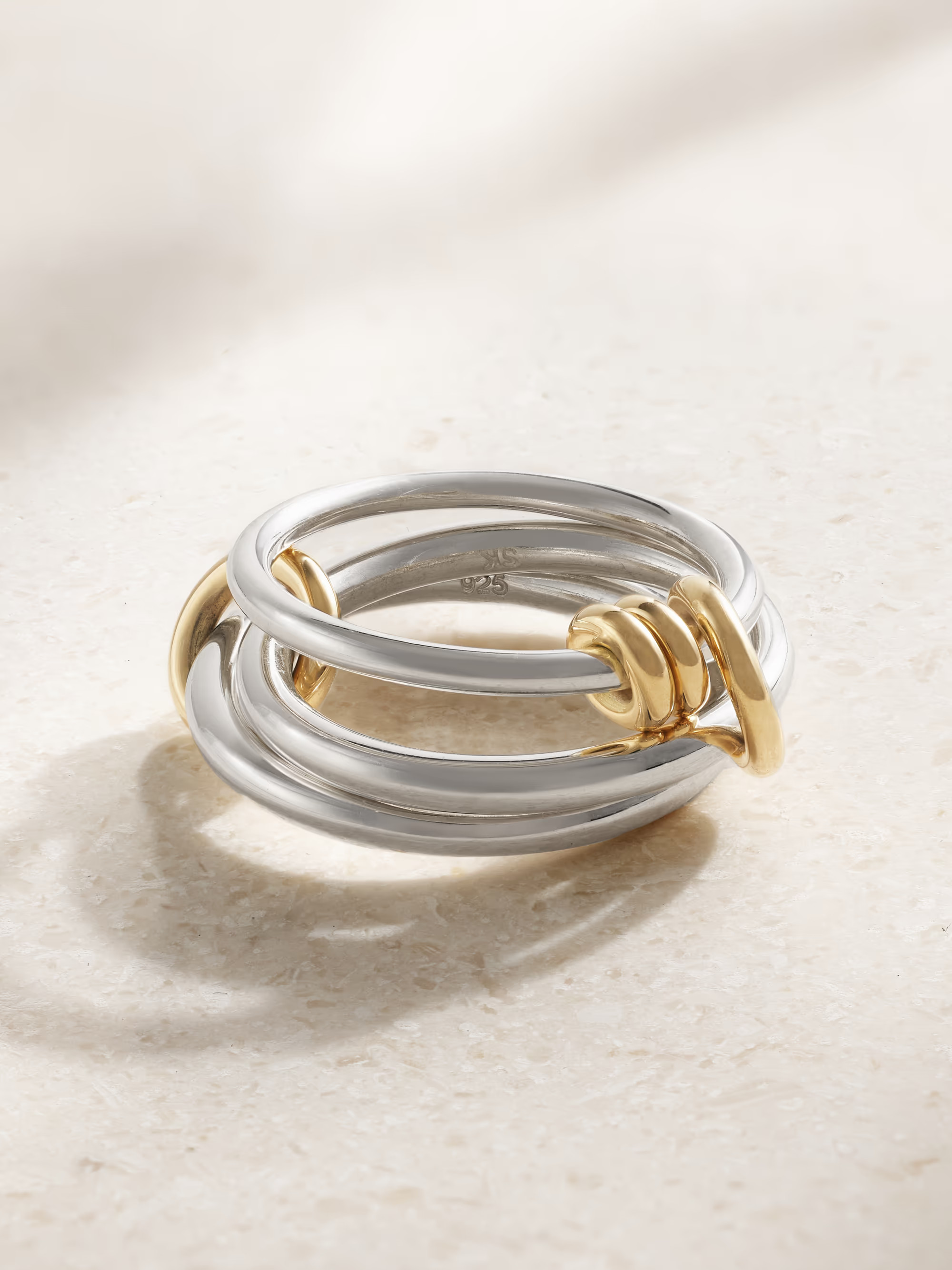 Raneth set of three sterling silver and 18-karat gold rings | NET-A-PORTER (US)