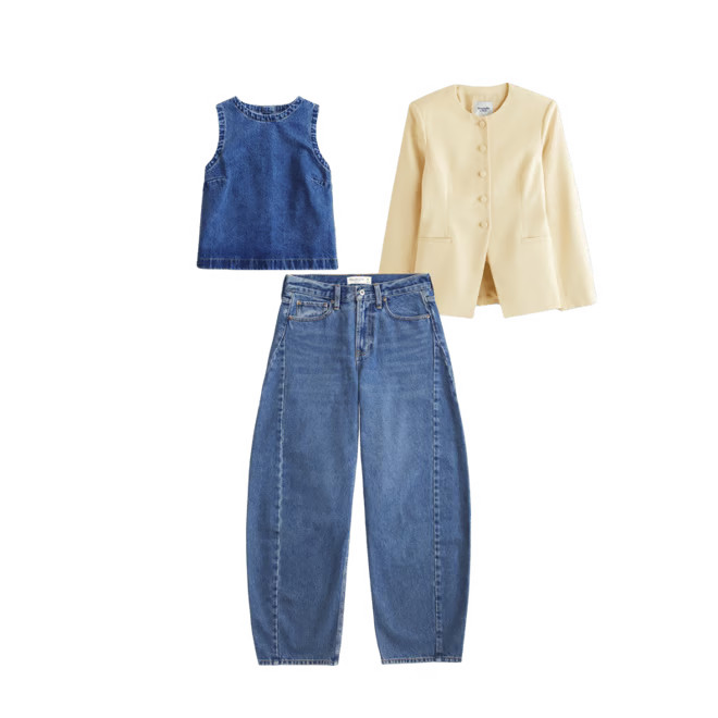 Collarless Suiting Blazer | Abercrombie & Fitch (US)