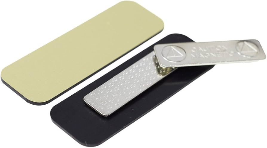 Name Tag/Badge Blanks - 25 Pack - Brushed Gold 1" X 3", Round Corners, Magnetic Backing | Amazon (US)