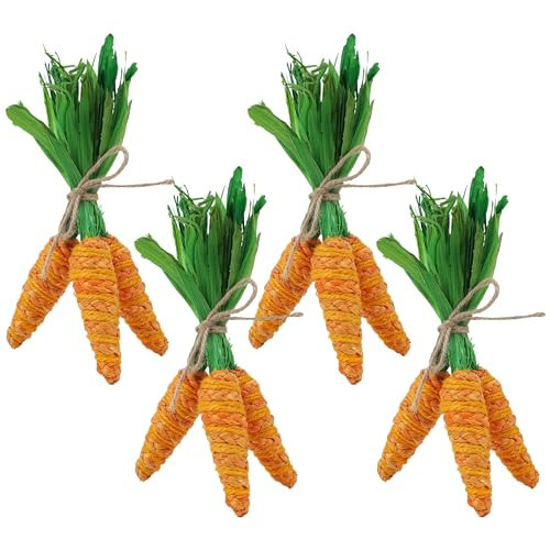 DR.DUDU Easter Decorations 12 Pcs Carrot Ornament, Sisal Jute Fabric Artificial Decor for Spring Crafts, Fireplace, Home, Kitchen Party Supplies | Amazon (US)