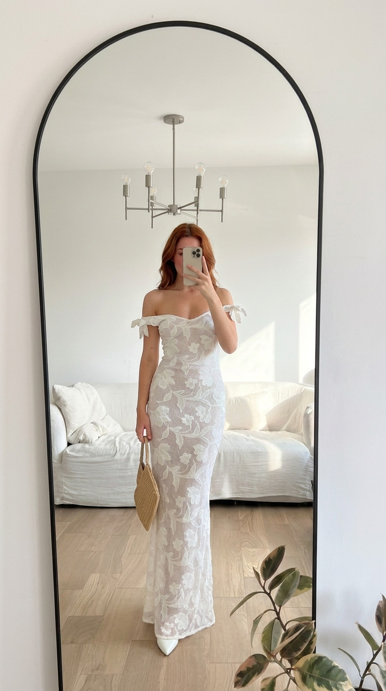 Okay this one… I’m unwell 😭
The lace, the silhouette, the softness… it’s giving full romantic bride.

Perfect for:
• bridal shower
• engagement shoot
• destination wedding vibes

Featuring: off-shoulder lace dress, romantic bridal aesthetic, soft feminine details

#laceweddingdress #bridalstyle #bridetobe #engagementoutfit #meshki 

 #LTKWedding