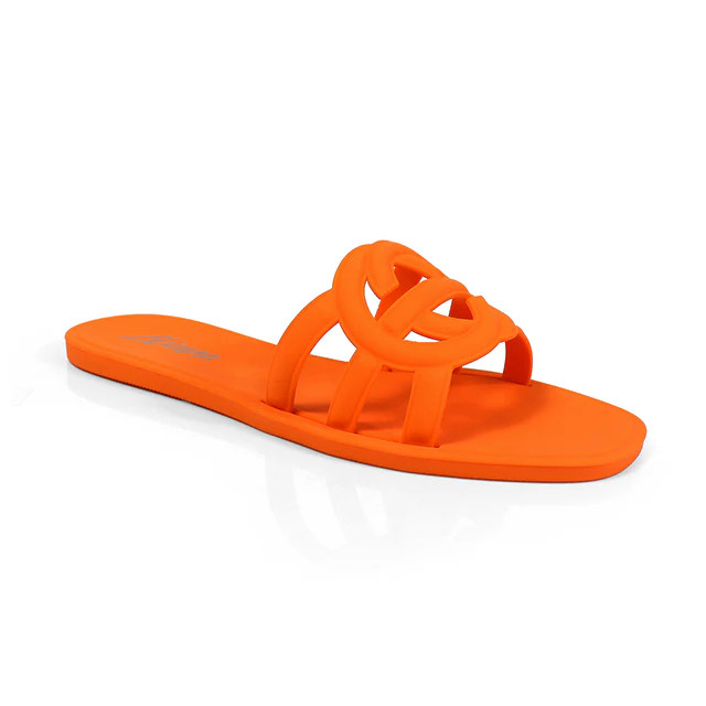 PREORDER!! Icon Jelly Sandals in Orange | Glitzy Bella