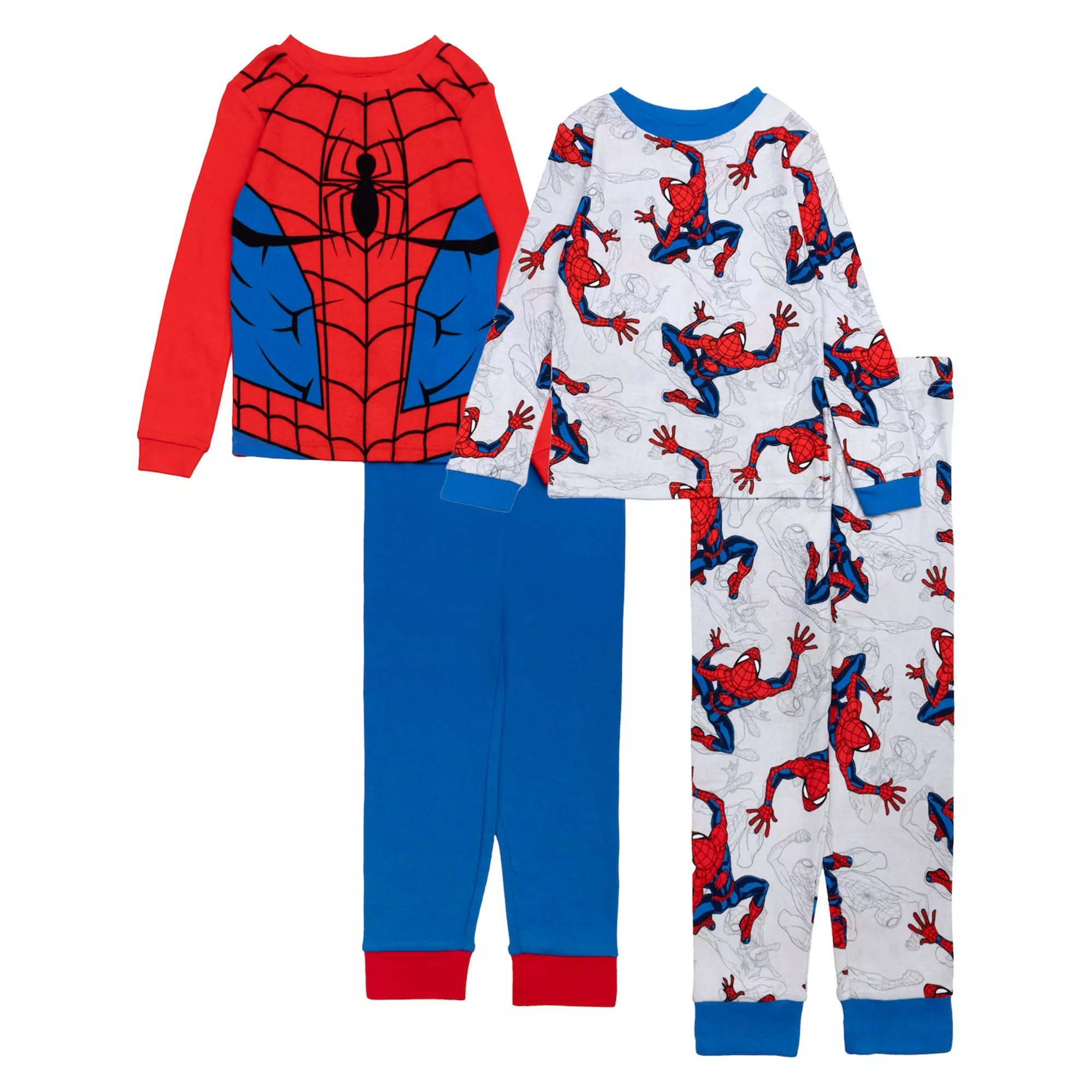 Boys 6-12 Marvel Spider-Man "Spidey Shadow" 4-Piece Pajama Top & Pajama Bottoms Set | Kohl's