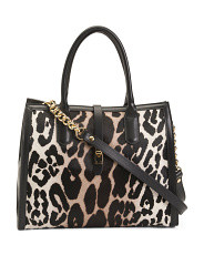 Made In Italy Leather And Haircalf Tote | Marshalls