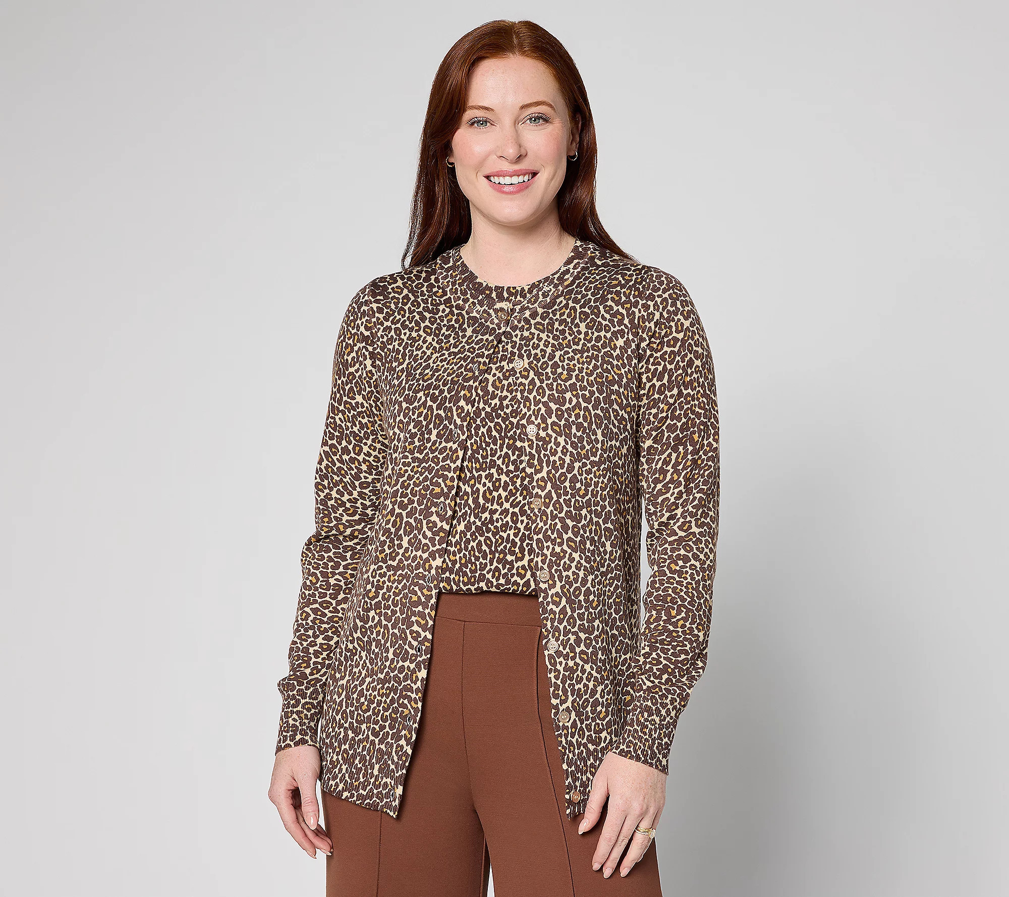 Joan Rivers Printed Leopard Button Front Cardigan | QVC