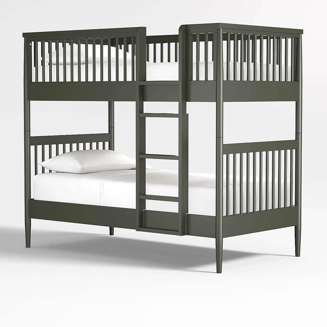 Hampshire Olive Green Wood Kids Twin Bunk Bed | Crate & Kids | Crate & Barrel