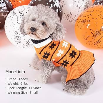 KYEESE Halloween Dog Sweater for Medium Dogs Fall Winter Dog Clothes Warm Dog Coats with Leash Ho... | Amazon (US)