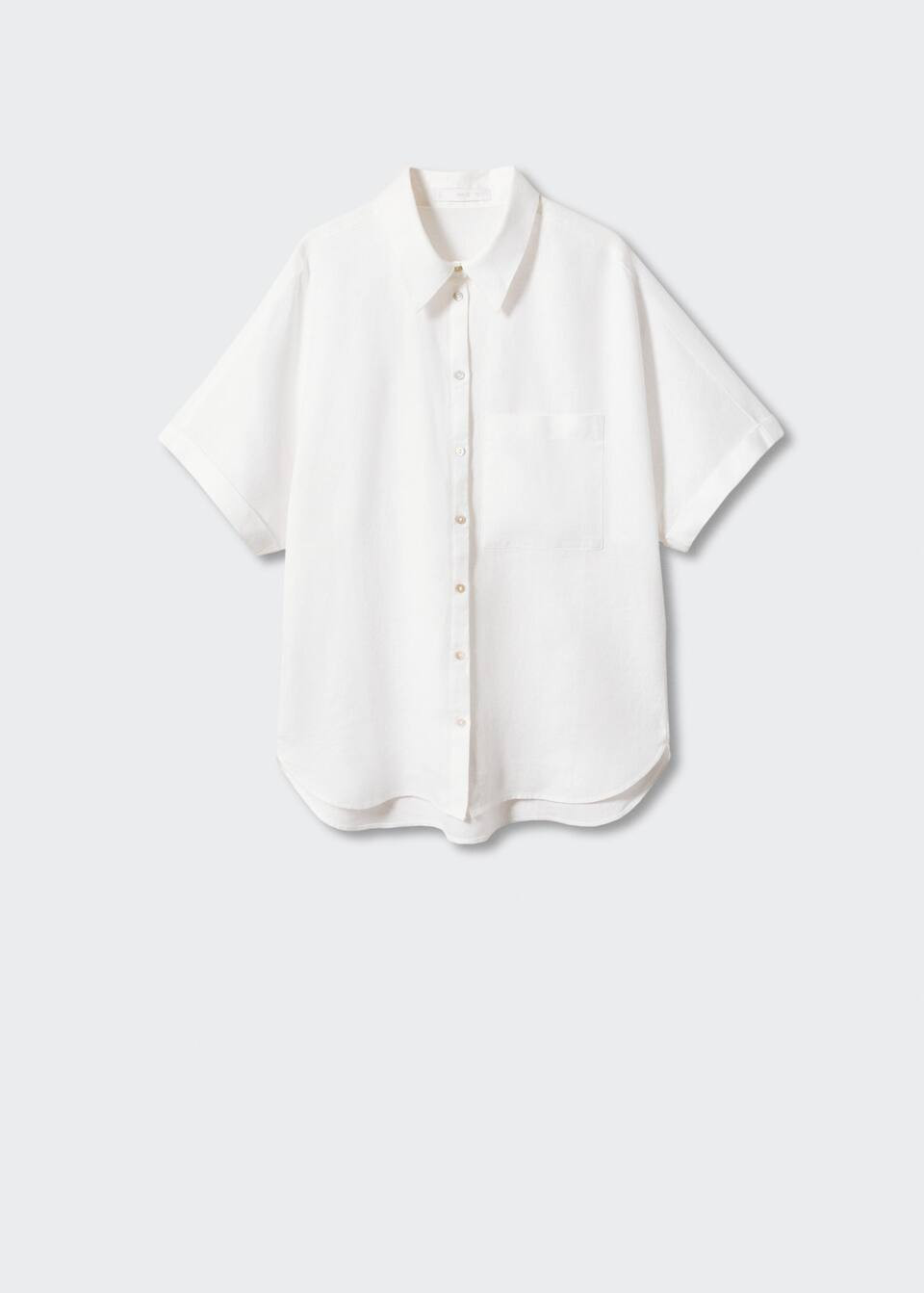 Camicia lino tasca -  Donna | Mango Italia | Mango IT