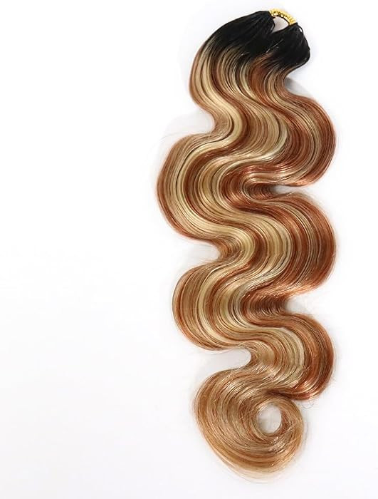 YWIGS Reusable Crochet Human Hair Body Wave #T1B/27/30/613 18" 100 Strands | Amazon (US)