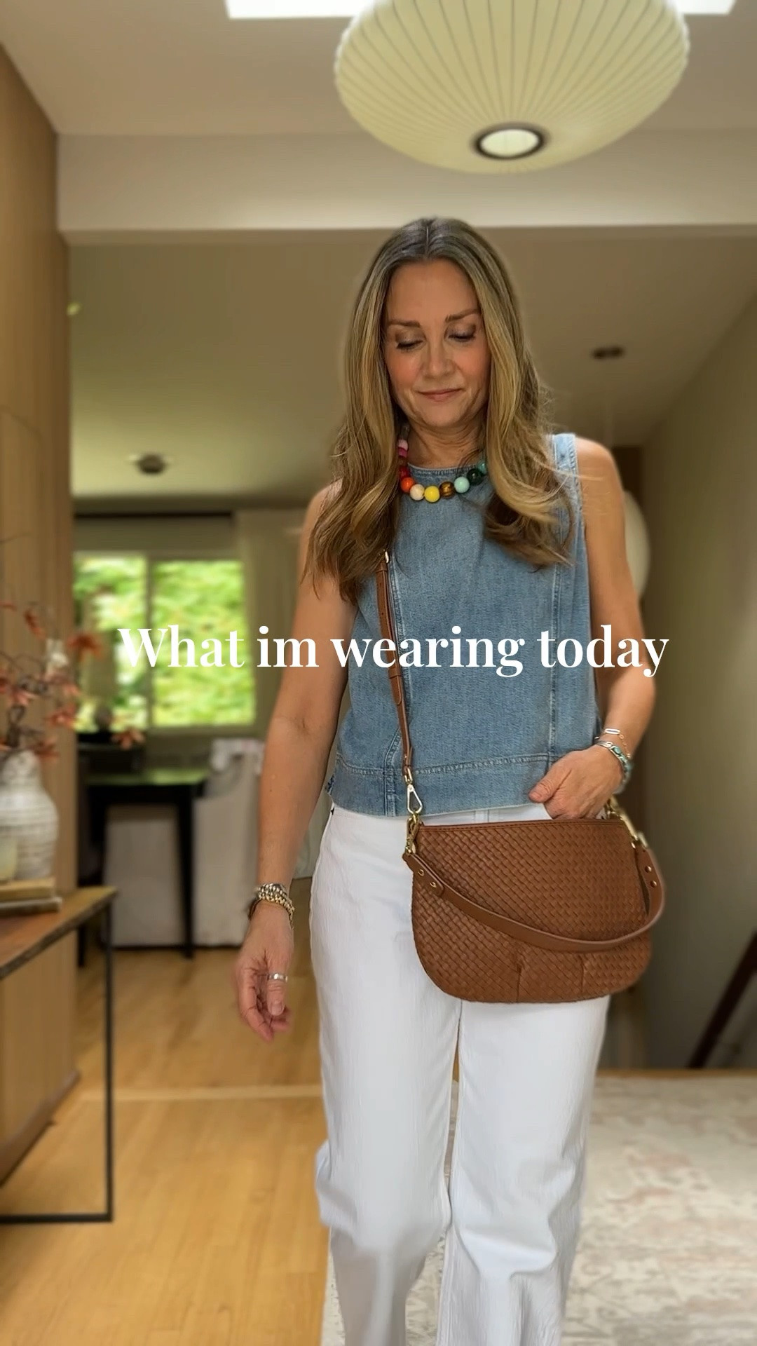 Summer outfit of the day!

@Spanx denim sleeveless shell top, @abercrombie curve live white jeans, @Quince crossbody bag, @frankie4 waterproof leather sandals.

#LTKootd #LTKOver40 #LTKxAbercrombie

#LTKdayinmylife #LTKmomlife #LTKWorkwear