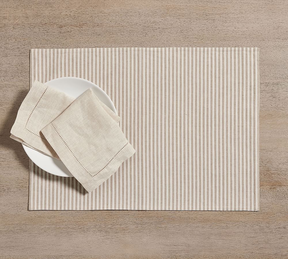 Wheaton Striped Linen/Cotton Placemats | Pottery Barn (US)