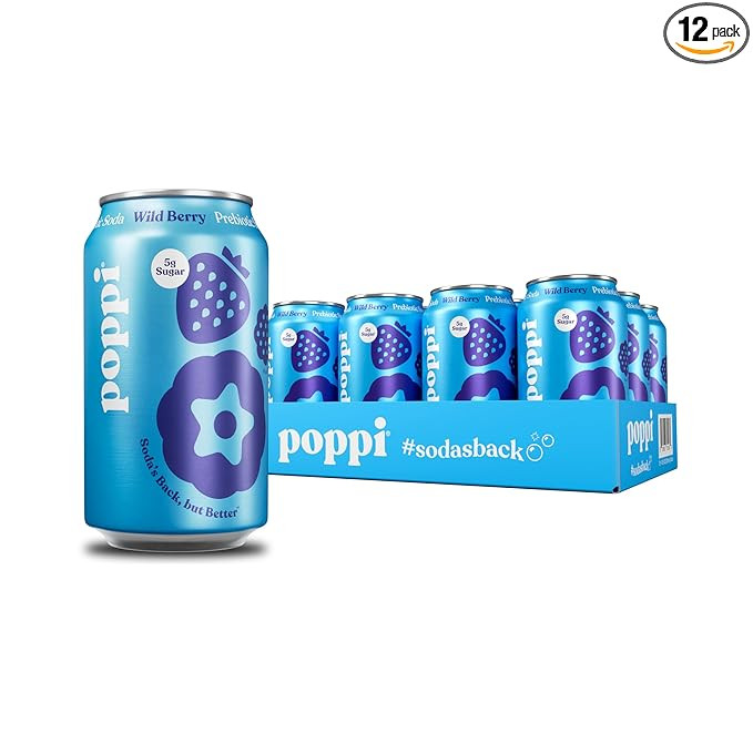 Poppi Sparkling Prebiotic Soda Beverage with Apple Cider Vinegar, Seltzer Water and Fruit Juice, ... | Amazon (US)