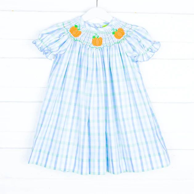 Smocked Pumpkins Light Plaid Dress | Classic Whimsy