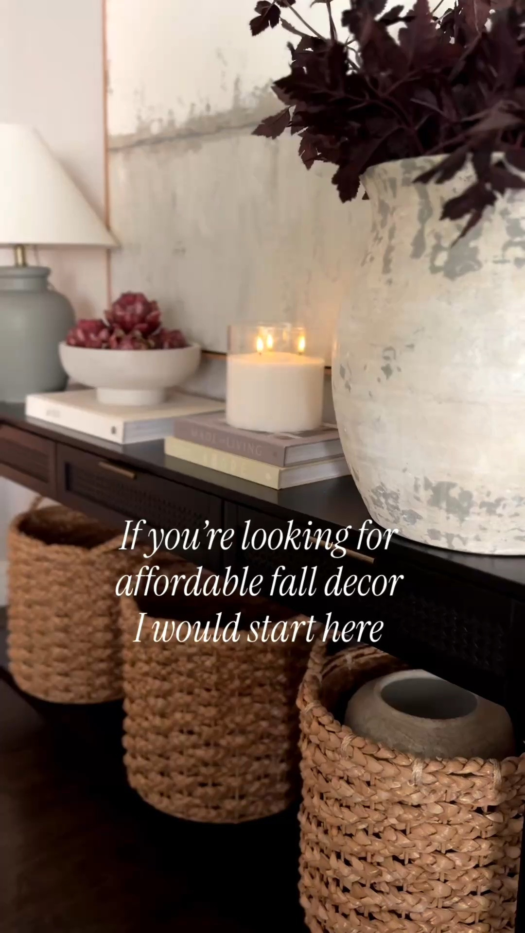 October is here, and we are loving all the fall finds! Here’s some info for your living room and console tables. #falldecor #amazonhome