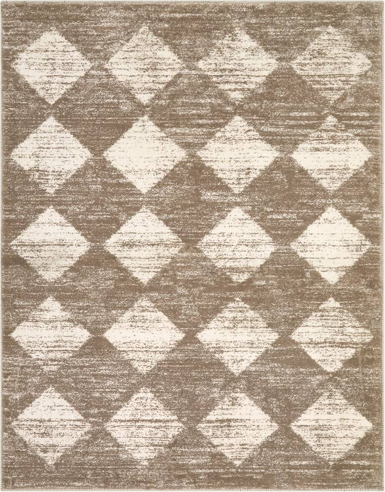 Lahome Moroccan Treills Area Rug - 5x7 Large Beige Rugs for Bedroom Washable Dining Room Mat, Che... | Amazon (US)