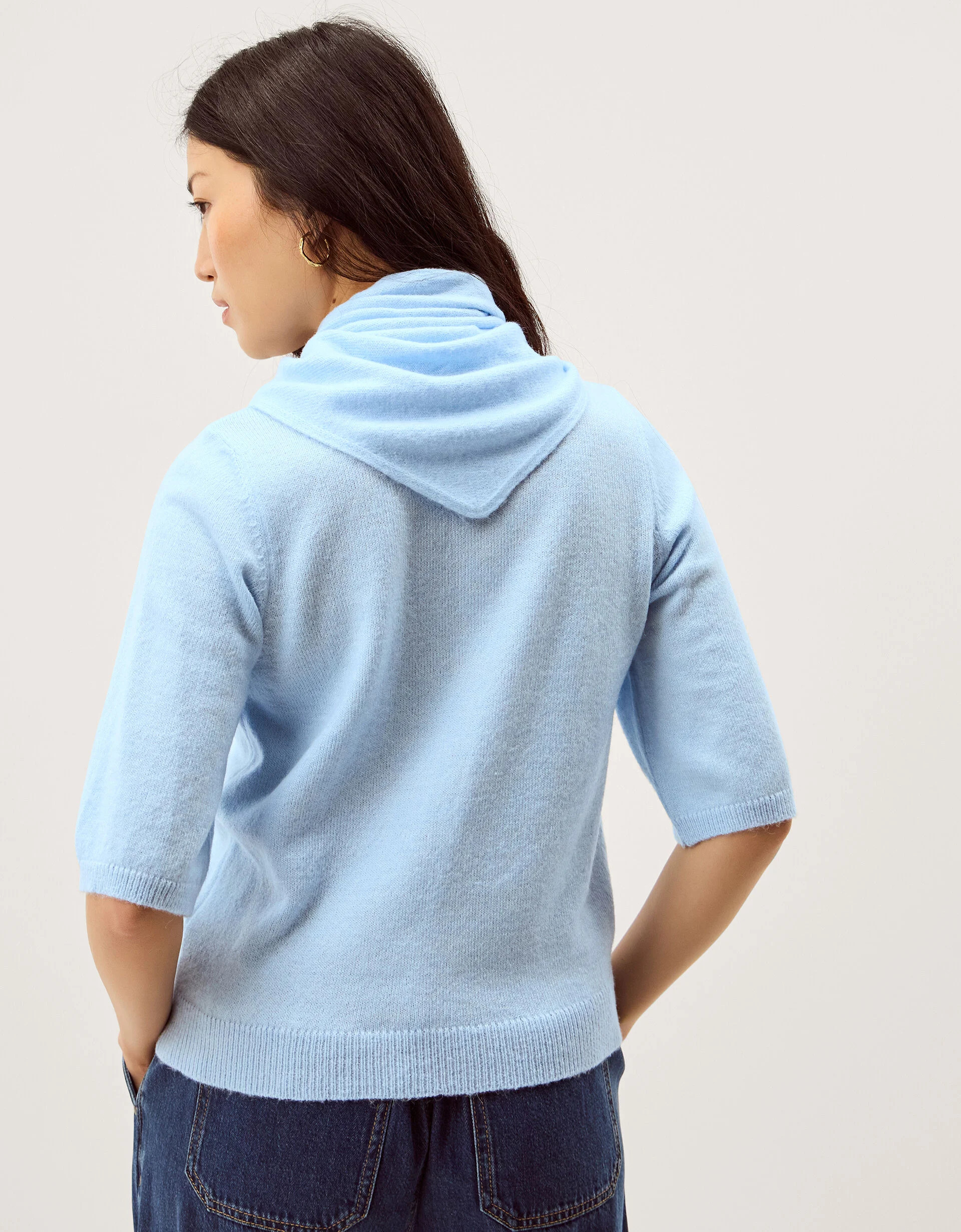 Sadie Scarf Knit Jumper Blue | Monsoon (UK)
