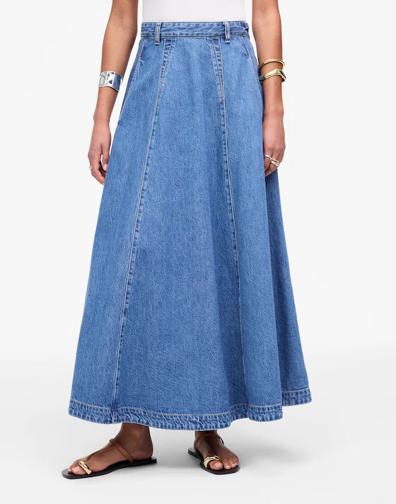 Midi Skirt in Robertson Wash: Airy Denim Edition | Madewell