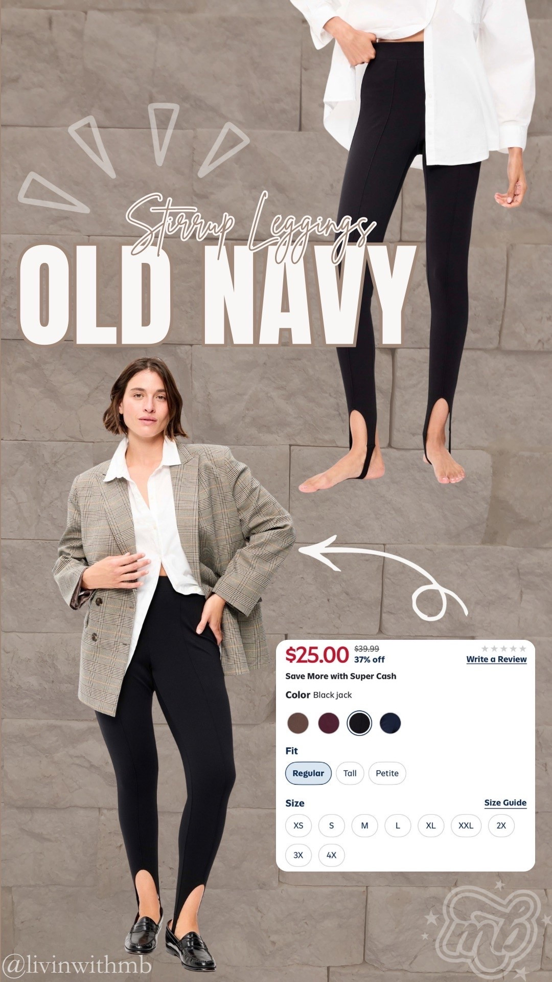 Stirrup leggings at Old Navy on sale for $25!!

Multiple colors and sizes XS-4x! These are so cool & versatile 🙌🏼

#LTKSaleAlert #LTKSeasonal #LTKgrwm
