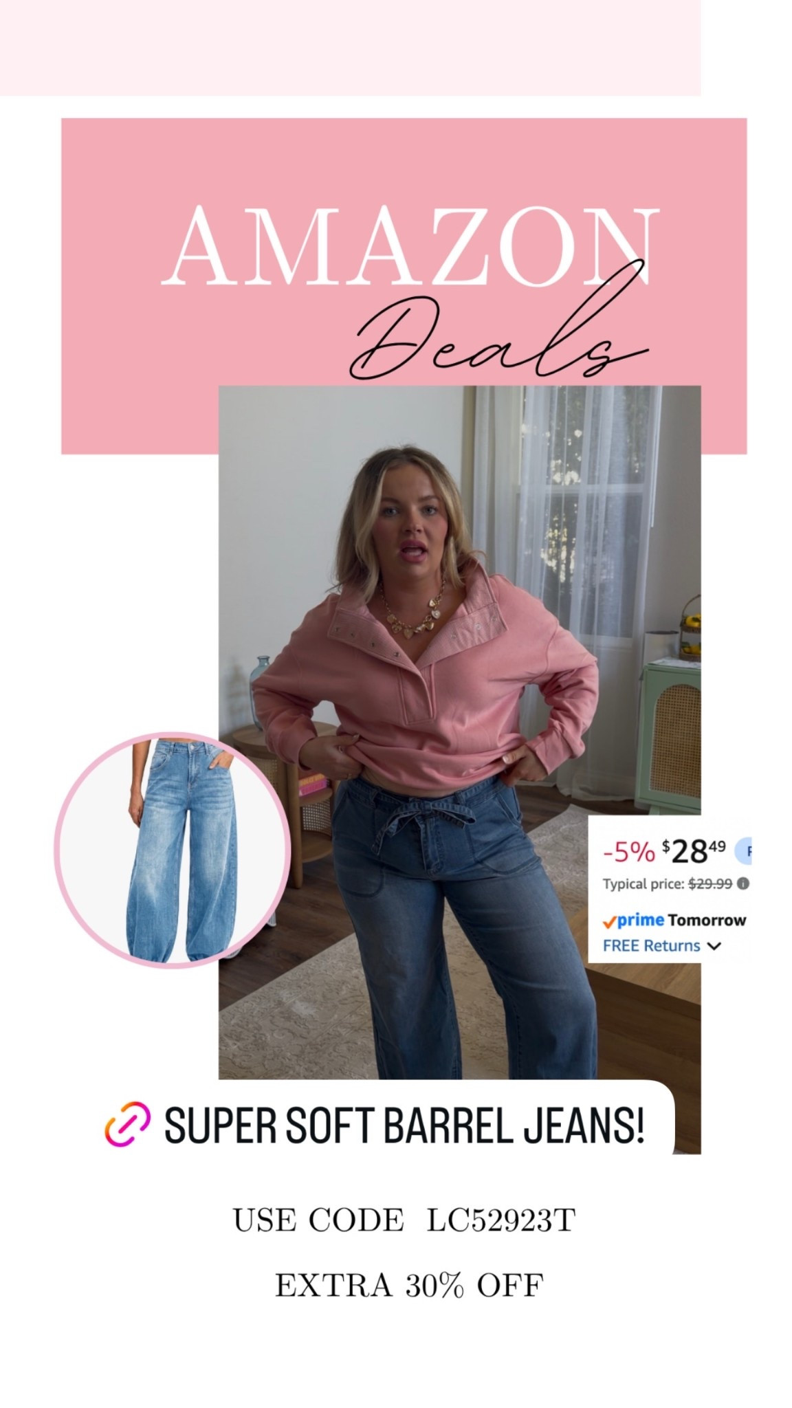 Super soft barrel jeans on deal!! They come in several washes.

#LTKMidsize #LTKSaleAlert