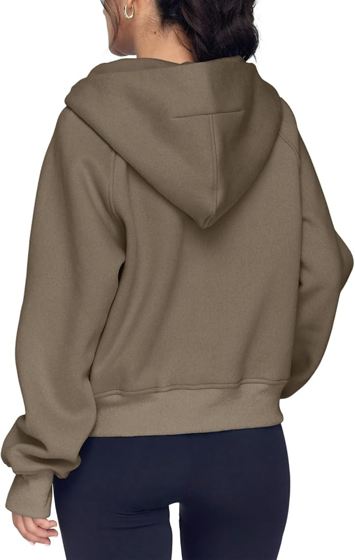 AUTOMET Half Zip Sweatshirts Cropped Hoodies Fleece Womens Quarter Zip Up Pullover Sweaters Fall ... | Amazon (US)