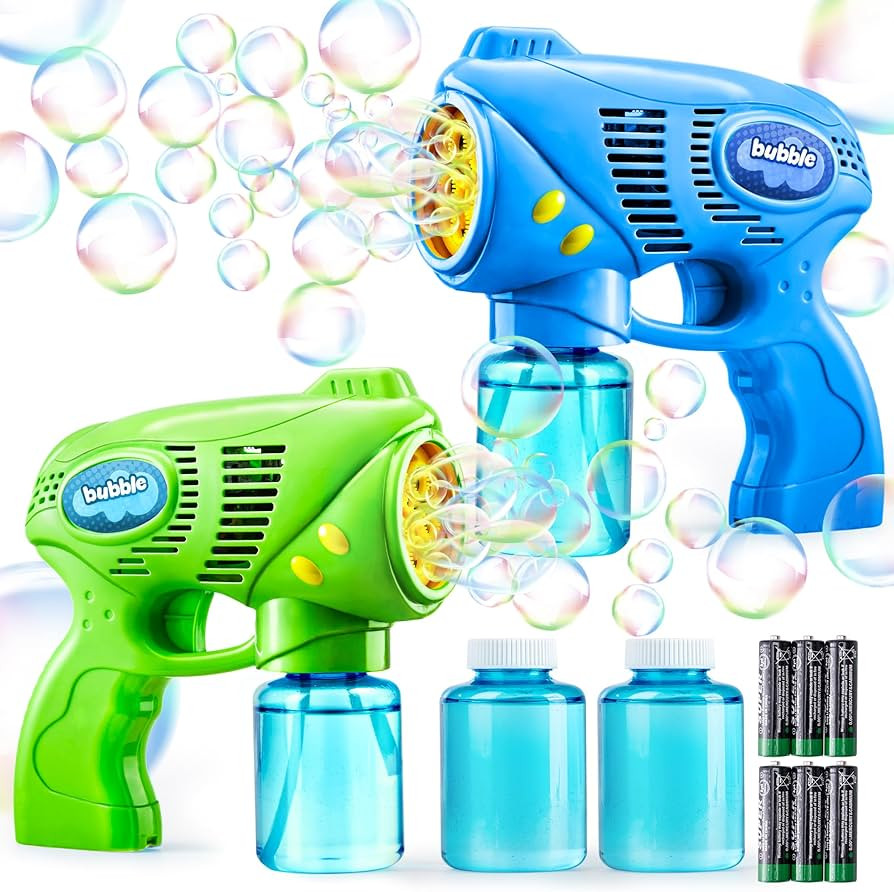 JOYIN 2 Kids Bubble Gun with 2 Bottles Refill Solution, Bubble Machine Gun for Toddlers 1-3 Kids ... | Amazon (US)