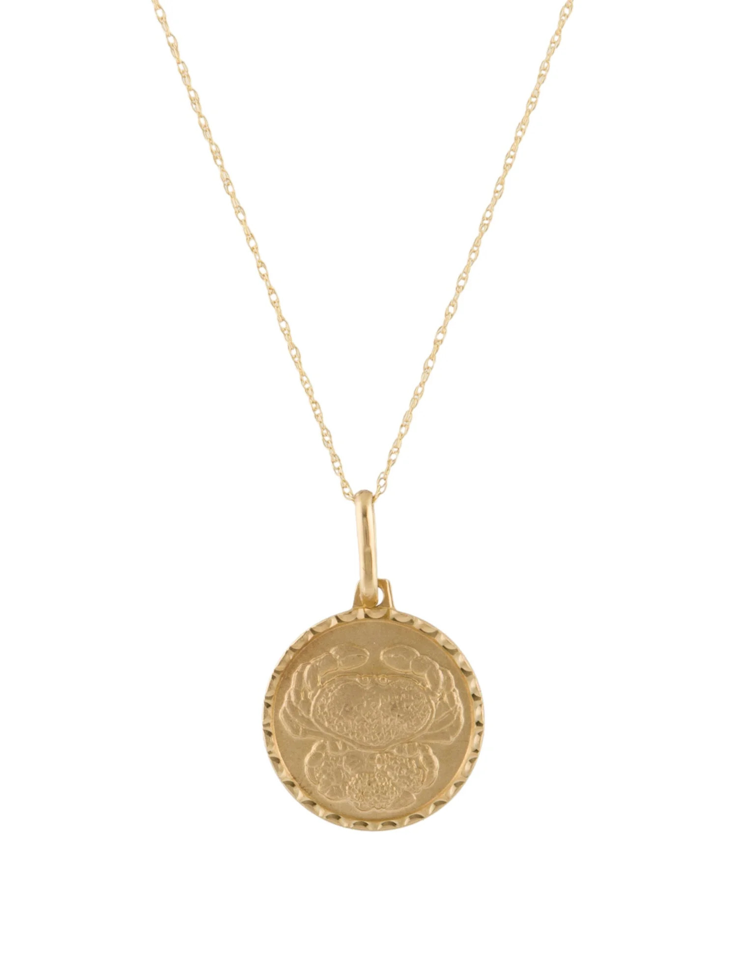 14K Cancer Zodiac Pendant Necklace | The RealReal