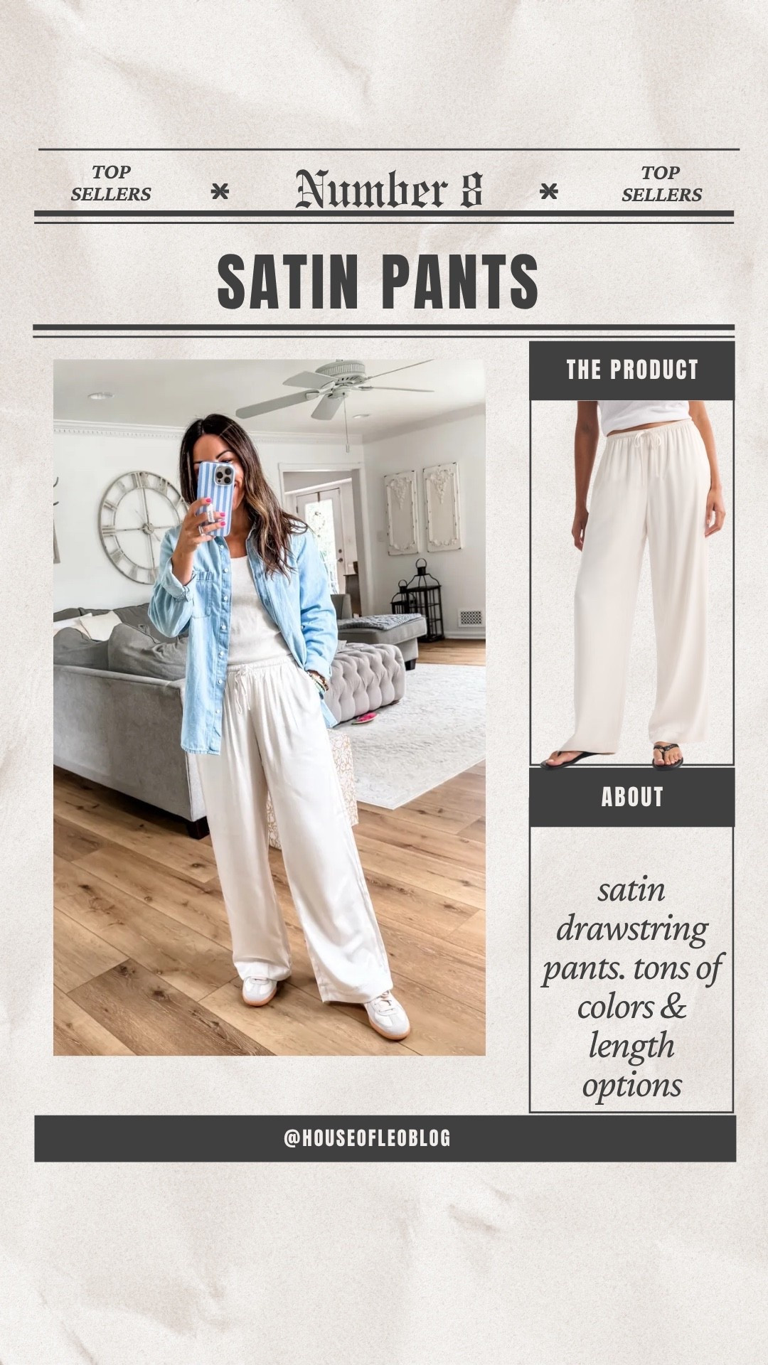 Small short satin pants. Small denim shirt.

#LTKOver40 #LTKPetite #LTKSaleAlert