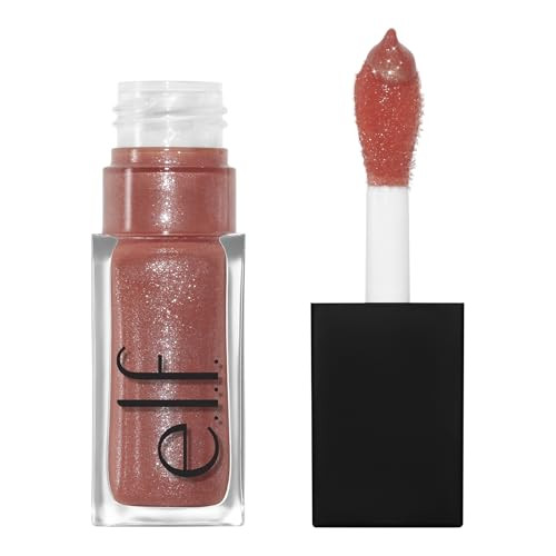 e.l.f. Glow Reviver Lip Oil, Nourishing and Hydrating with High-Shine Glimmer Finish & Sheer Wash Of Color, Minty Scent, Non-Sticky, Vegan & Cruelty-free, Princess Cut | Amazon (US)
