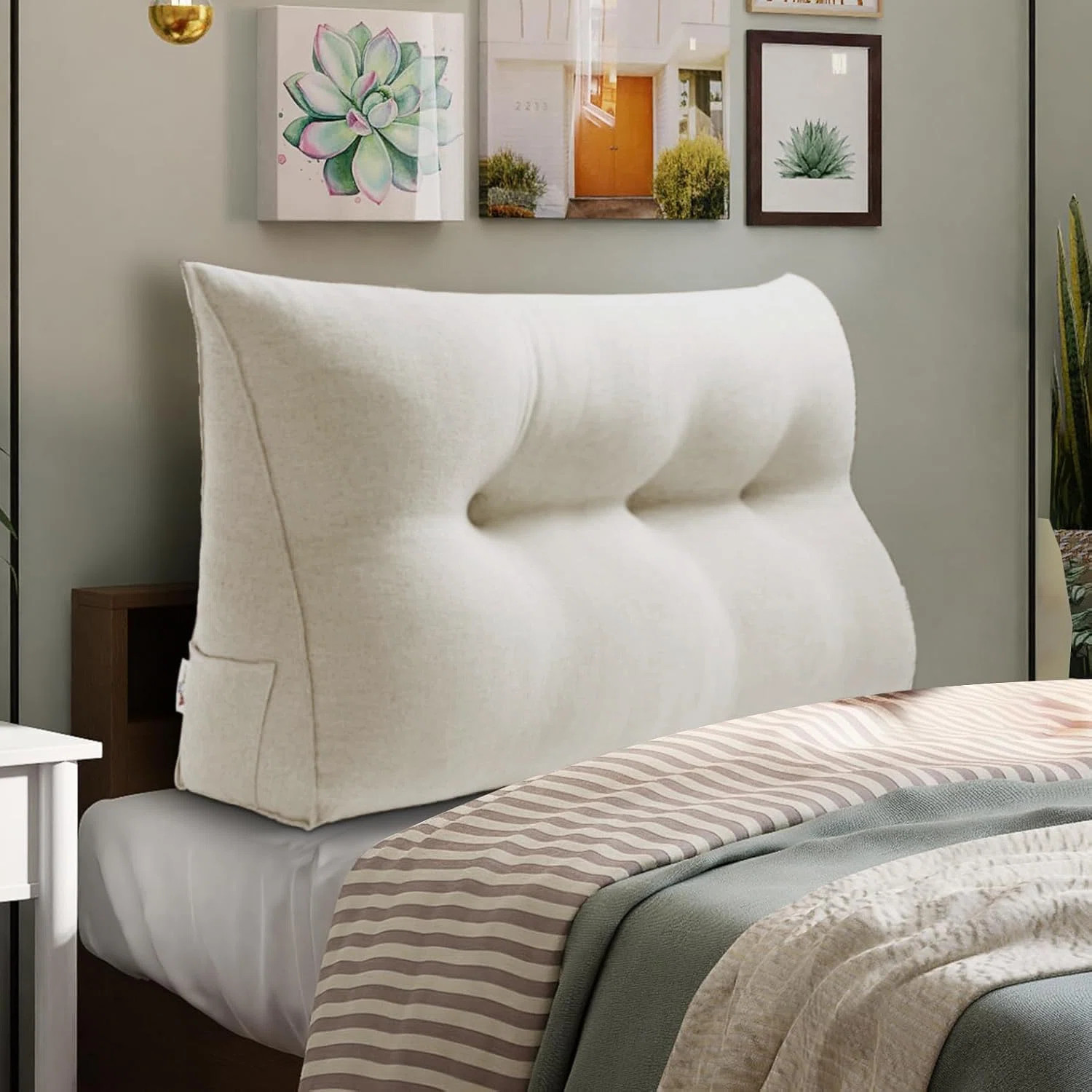 Sit-Up Back Comfort Large Triangular Bolster Headboard Reading Wedge Pillow | Wayfair North America