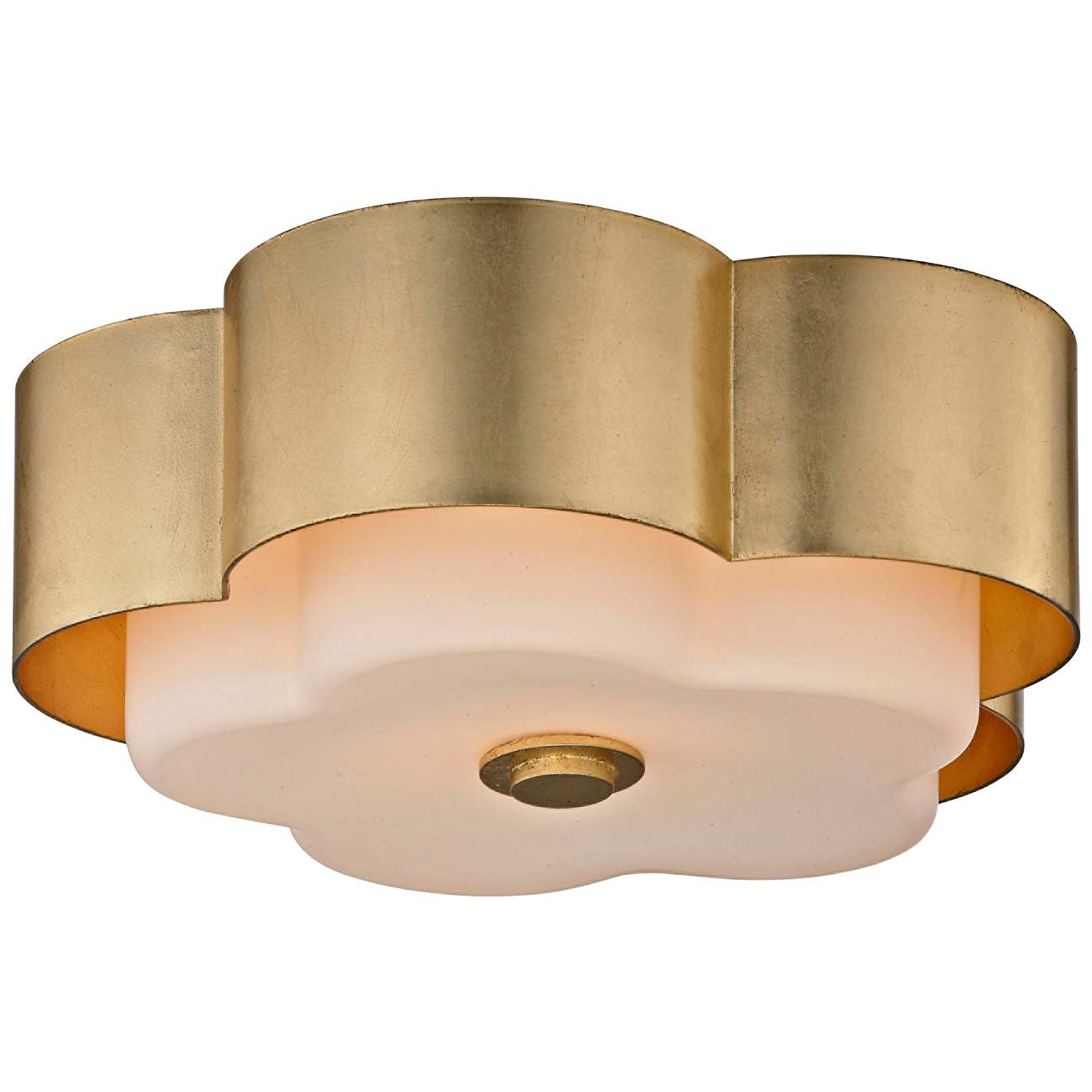 Allure 13 1/2" Wide Gold Leaf Ceiling Light | LampsPlus.com