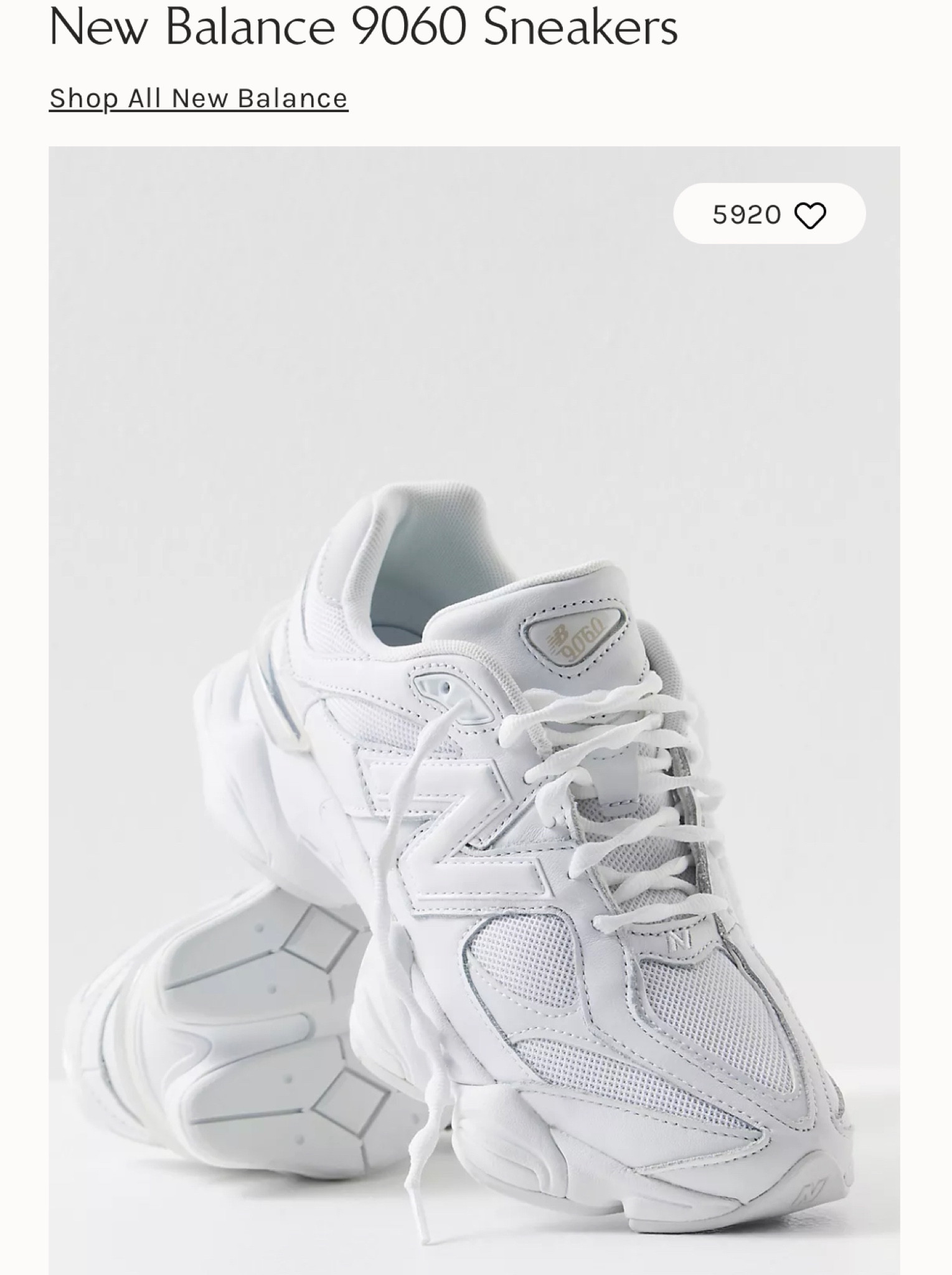 All White New Balance 9060s in stock. I sized down this time. I feel like my last ones ran big.

Shoes // Sneakers // Tennis shoes // Neutral // In stock 

#LTKshoecrush #LTKstyletip #LTKMostLoved