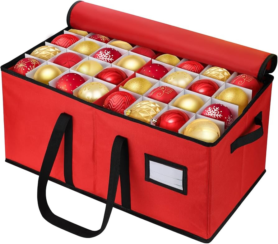 Hommtina Ornament Storage Plastic Ornament Storage Box,Christmas Ornament Storage Xmas Decoratio... | Amazon (US)