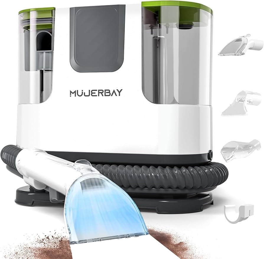 Upholstery Carpet Cleaner, MUJERBAY® 12Kpa Portable Spot and Stain Cleaner, Easy Move with Unive... | Amazon (US)