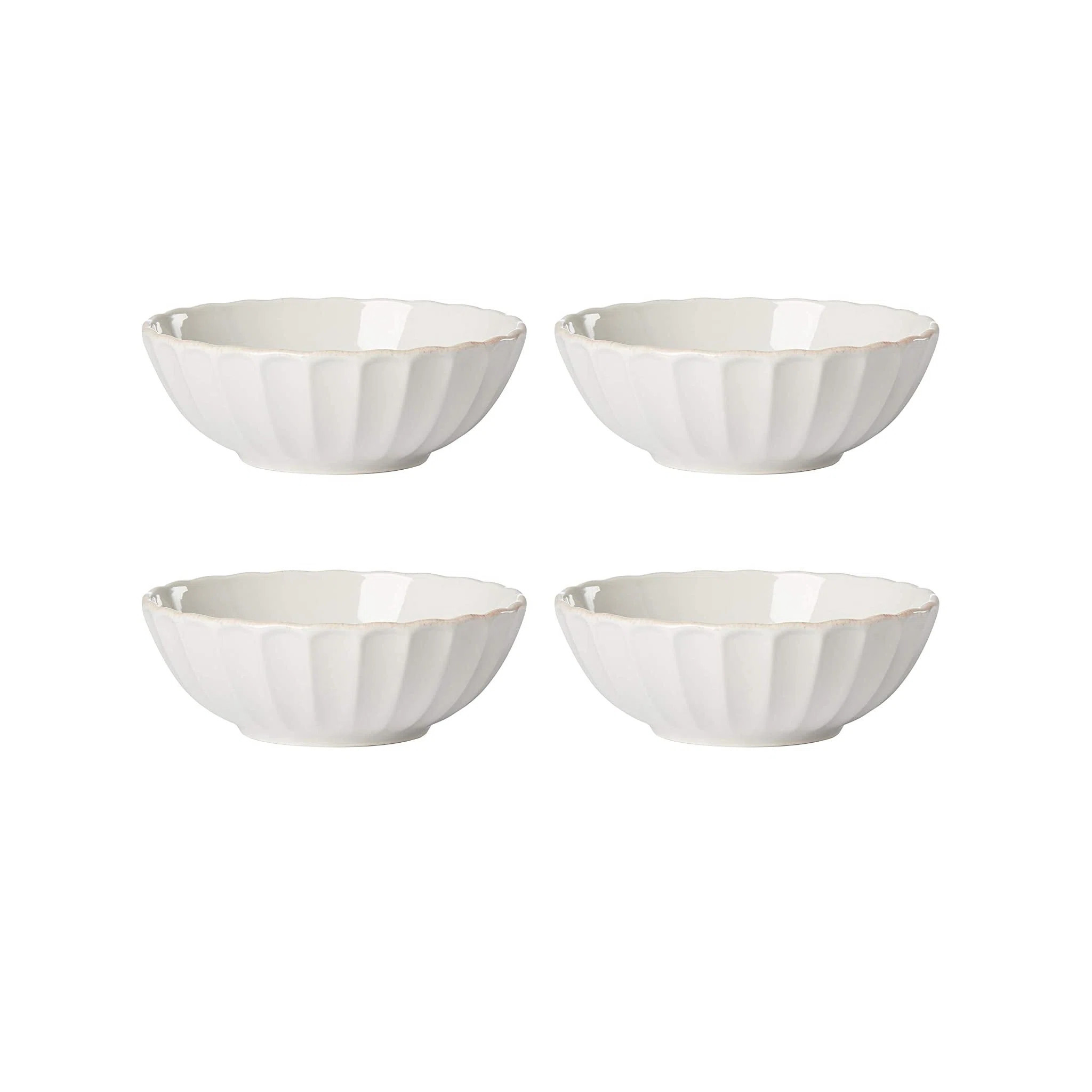 French Perle Scallop White Scallop 4-Piece Bowl Set | Wayfair North America