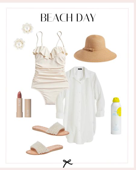 I’m loving the ruffle top on this swimsuit! Make sure to grab a cute cover up and sun hat if you plan to spend a summer day at the beach! 

#LTKSeasonal #LTKstyletip #LTKswim