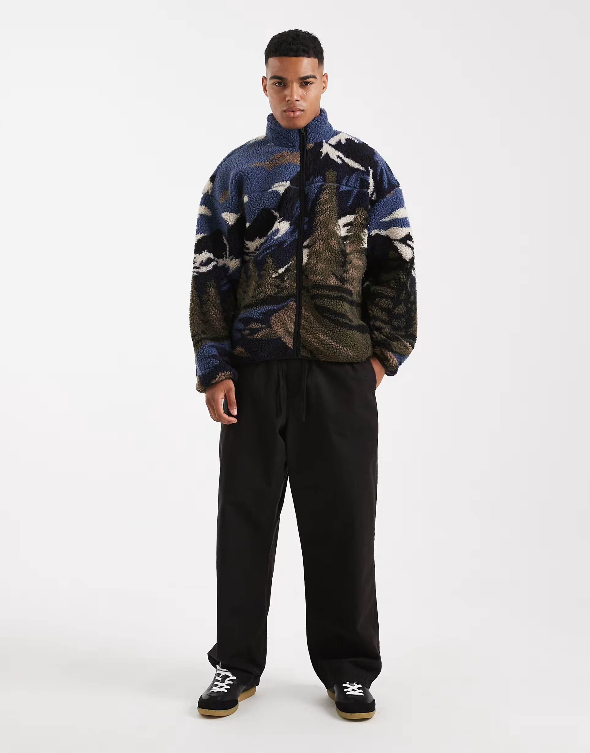 ONLY & SONS scene print fleece in light blue | ASOS (Global)