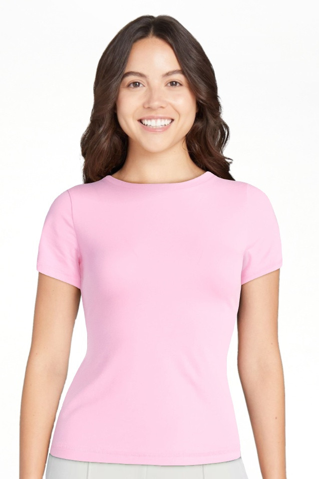 Scoop Women’s Stretch Cotton Blend Baby Tee with Short Sleeves, XS-XXL | Walmart (US)