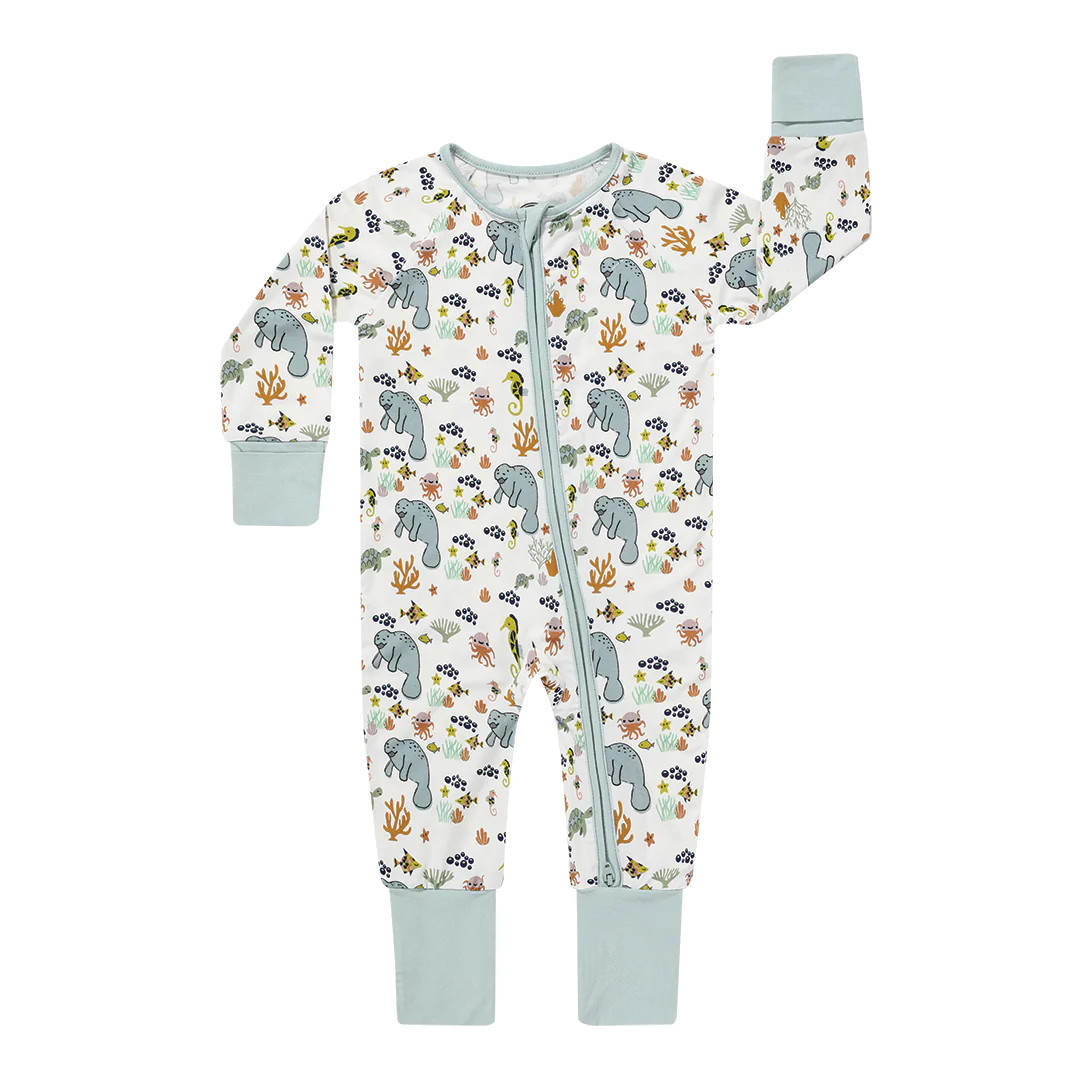 Manatee Convertible Bamboo Zippy Pajama | Emerson and Friends