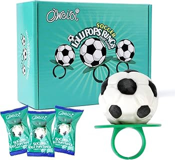 Soccer Ring Lollipops,Individually Wrapped Candy for Birthday Party Favors,football Candy Lollipo... | Amazon (US)